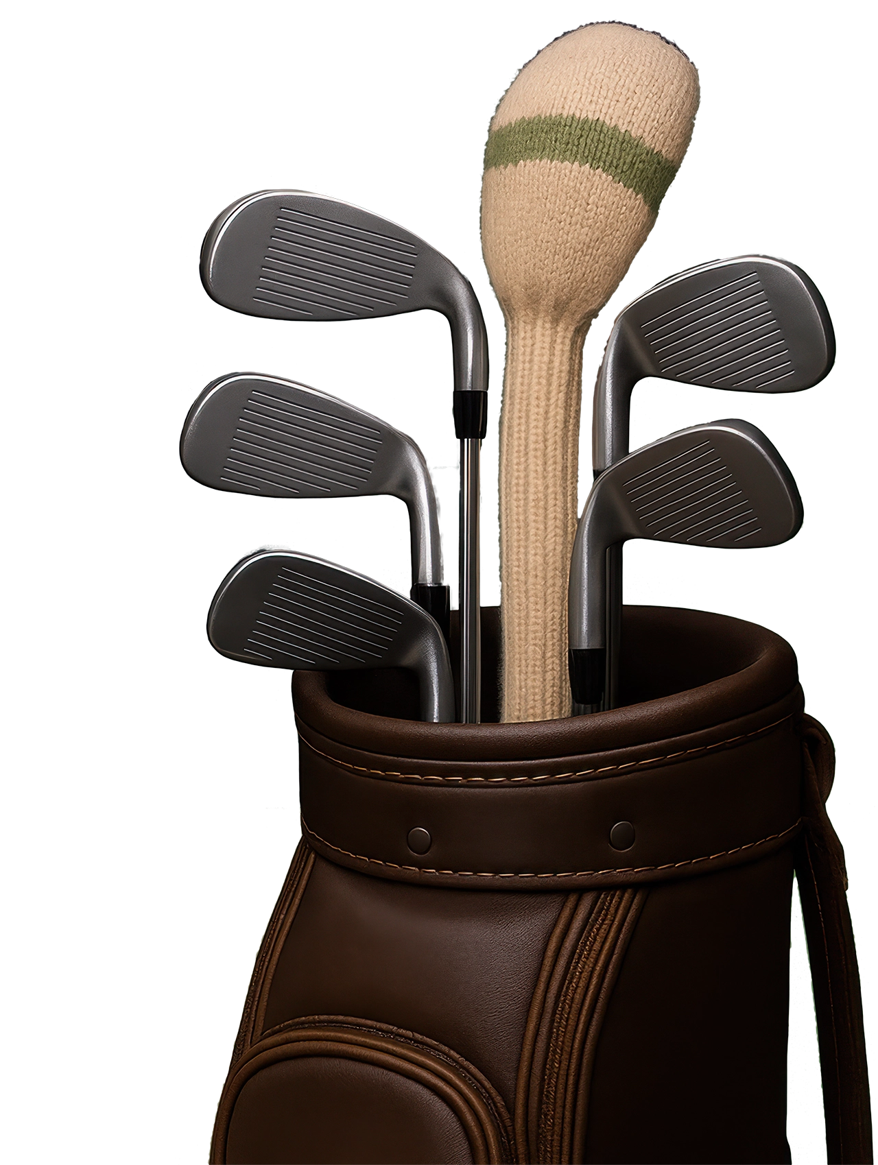 Golf bag with clubs